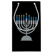5. Nacht Hanukkah Glitzer Kleine Geschenktasche Geschenktüte (Rückseite)