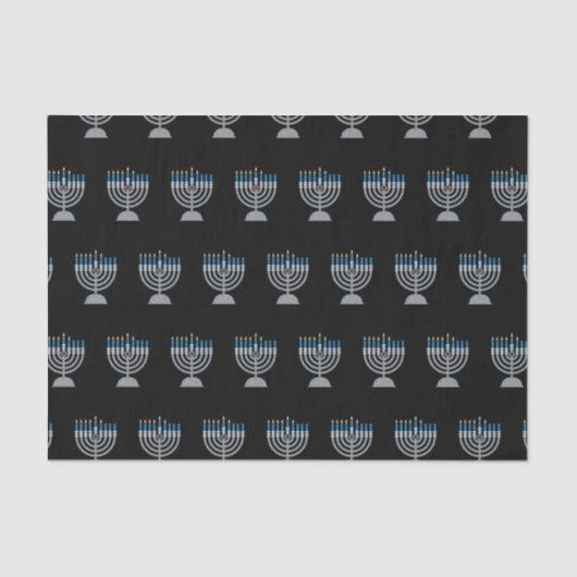 5. Nacht Hanukkah Glitzer Tissue Paper Seidenpapier (Vorderseite)