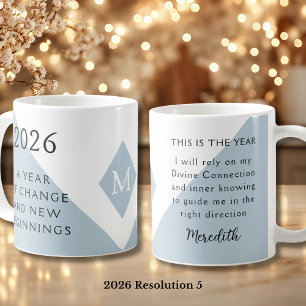 5. Neujahrsvorsatz für 2026 Jahr des Wandels Kaffeetasse