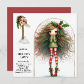 *~* 5 Niedlich AP97 Süße Frau Elf Stehend Einladung (Vorne/Hinten)