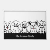 5 Niedliche Hunde Benutzerdefinierter Text Fußmatte (Vorderseite)