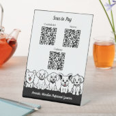 5 Niedliche Hunde Beruflich scannen QR-Codes zu za Sockelschild (In Situ)