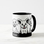 5 Niedliche Hunde Personalisierter Name Tasse (VorderseiteRechts)