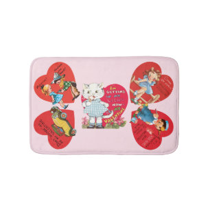 5 niedliche Vintage Liebe-Herzen des Valentines Badematte