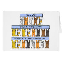 5. November Geburtstag Niedlicher Cartoon Katzen