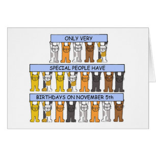 5. November Geburtstag Niedlicher Cartoon Katzen