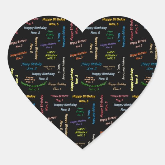 5. November Herz-Aufkleber (Vorderseite)