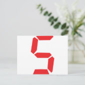 5 Nummer 5 des roten Weckers Postkarte (Stehend Vorderseite)