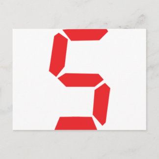 5 Nummer 5 des roten Weckers Postkarte