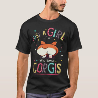 5 Nur ein Mädchen das Corgis liebt T-Shirt