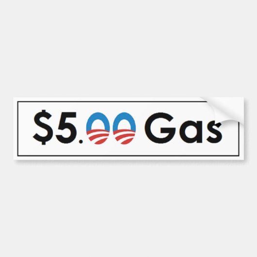 $5 Obama Gas Autoaufkleber (Vorne)