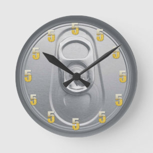 5 O'Clock Beer Round Clock Runde Wanduhr