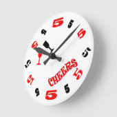 5 O'Clock Cheers Wall Clock (white) Runde Wanduhr (Winkel)