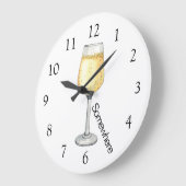 5 O'Clock Irgendwo Champagne Große Wanduhr (Winkel)