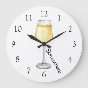 5 O'Clock Irgendwo Champagne Große Wanduhr