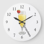 5 O'Clock Irgendwo Mimosa Große Wanduhr (Vorderseite)