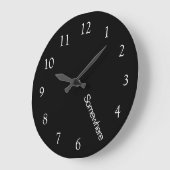 5 O'Clock Irgendwo schwarz Große Wanduhr (Winkel)