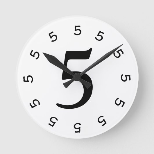 5 o'clock Simple Wall Clock 2 Runde Wanduhr (Vorderseite)