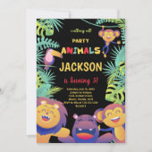 5. Orange Safari Geburtstag Einladungen (Vorderseite)