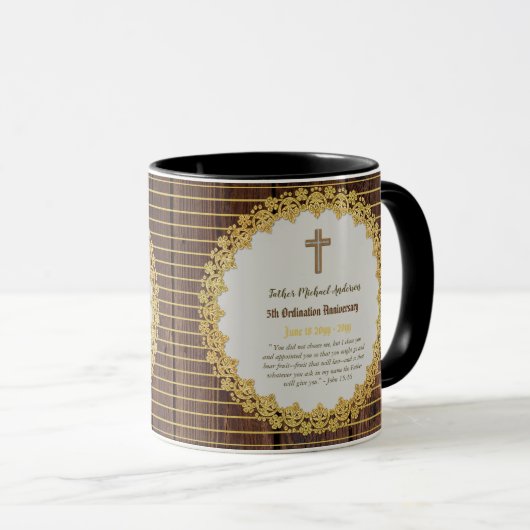 5. Ordination Jubiläum HOLZ - JEDE KLERGIE Tasse (VorderseiteRechts)