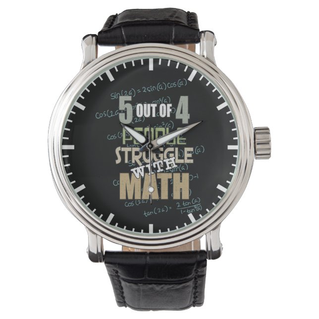 5 out of 4 People Struggle With Math - Novelty Armbanduhr (Vorderseite)