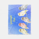 5 pastellfarbene Eulen Fleece Blanket (Vorderseite)