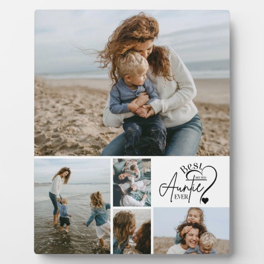 5 Personalized Best Aunt Photo Collage Fotoplatte (Vorderseite)