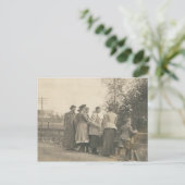 5 Personen über der Brücke Postkarte (Stehend Vorderseite)