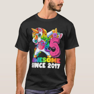 5 Phantastisch seit 2017 Dabbing Unicorn 5th Birth T-Shirt