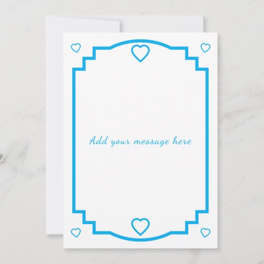 5 photo add message blue text flat note card dankeskarte (Rückseite)