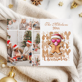  5 Photo Cute Gingerbread  Christmas  Feiertagskarte