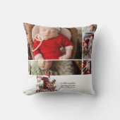 5 Photo Plaid Reindeer First Christmas Kissen (Vorderseite)