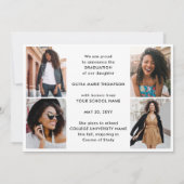 5 Photo Simple Modern Bold Class Year Graduation Ankündigung (Rückseite)