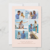 5-Photo Teal Blue Rose Gold Agate Blush Wedding Einladung (Rückseite)