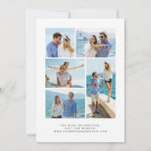 5-Photo Teal Blue Rose Gold Agate Wedding Einladung (Rückseite)