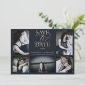 5 Photos Blue Chic Trendy Collage Wedding Covid19 (Stehend Vorderseite)