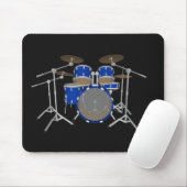 5 Piece Drum Kit - Blue Finish - Drums Mousepad (Mit Mouse)