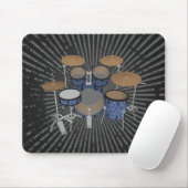 5 Piece Drum Kit - Custom Blue Drums - Mousepad (Mit Mouse)