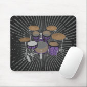 5-Piece Drum Kit - Custom Violet Drums - Mousepad (Mit Mouse)