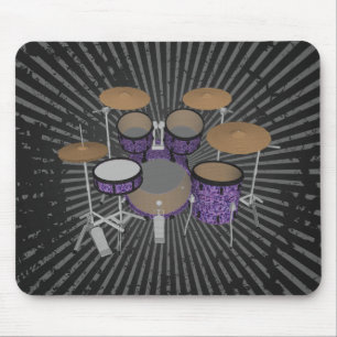 5-Piece Drum Kit - Custom Violet Drums - Mousepad