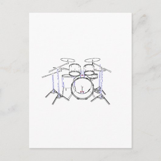 5-Piece-Drum-Kit: Zeichnend Marker: Postkarte (Vorderseite)