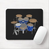 5 Piece Drum Set - Blue Finish - Black Mousepad (Mit Mouse)