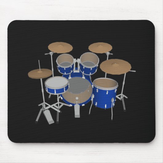 5 Piece Drum Set - Blue Finish - Black Mousepad (Vorne)