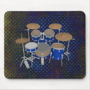 5 Piece Drum Set - Blue Finish - Mousepad