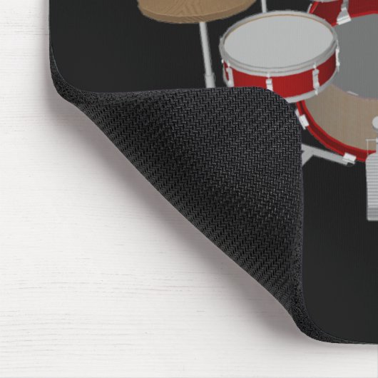 5 Piece Drum Set - Red Drums - Black Mousepad (Ecke)