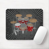 5 Piece Drum Set - Rote Trommeln - Mousepad (Mit Mouse)