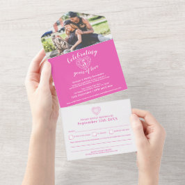 5. Pink Tourmaline Hochzeitstag UAWG All In One Einladung