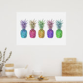 5 Pop Art Ananas Print Poster (Küche)