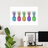 5 Pop Art Ananas Print Poster (Heimbüro)