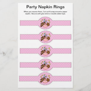 5 pro Blatt Baby Duschpapier Napkin Rings